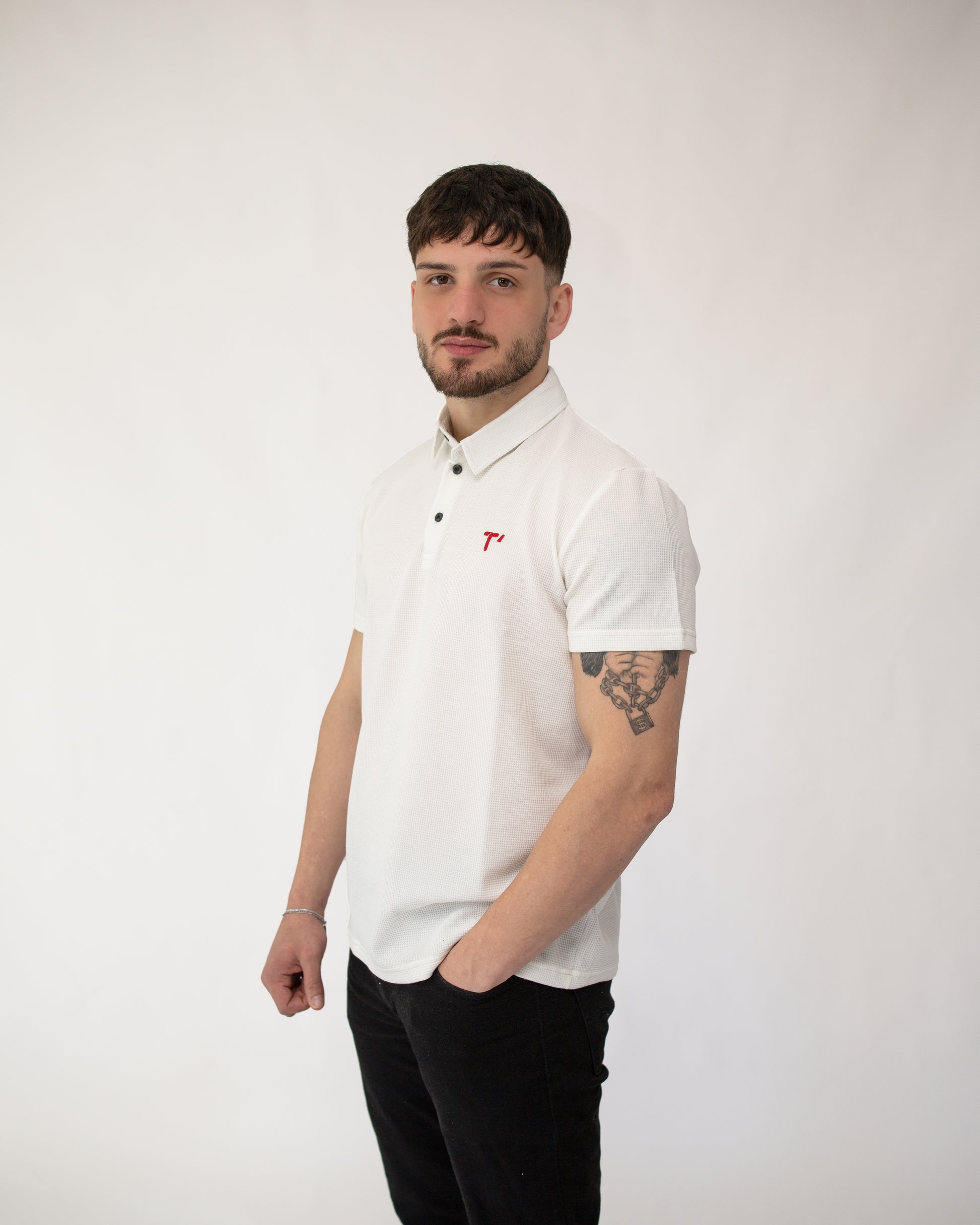 T’omves Beyaz Polo Yaka T-Shirt