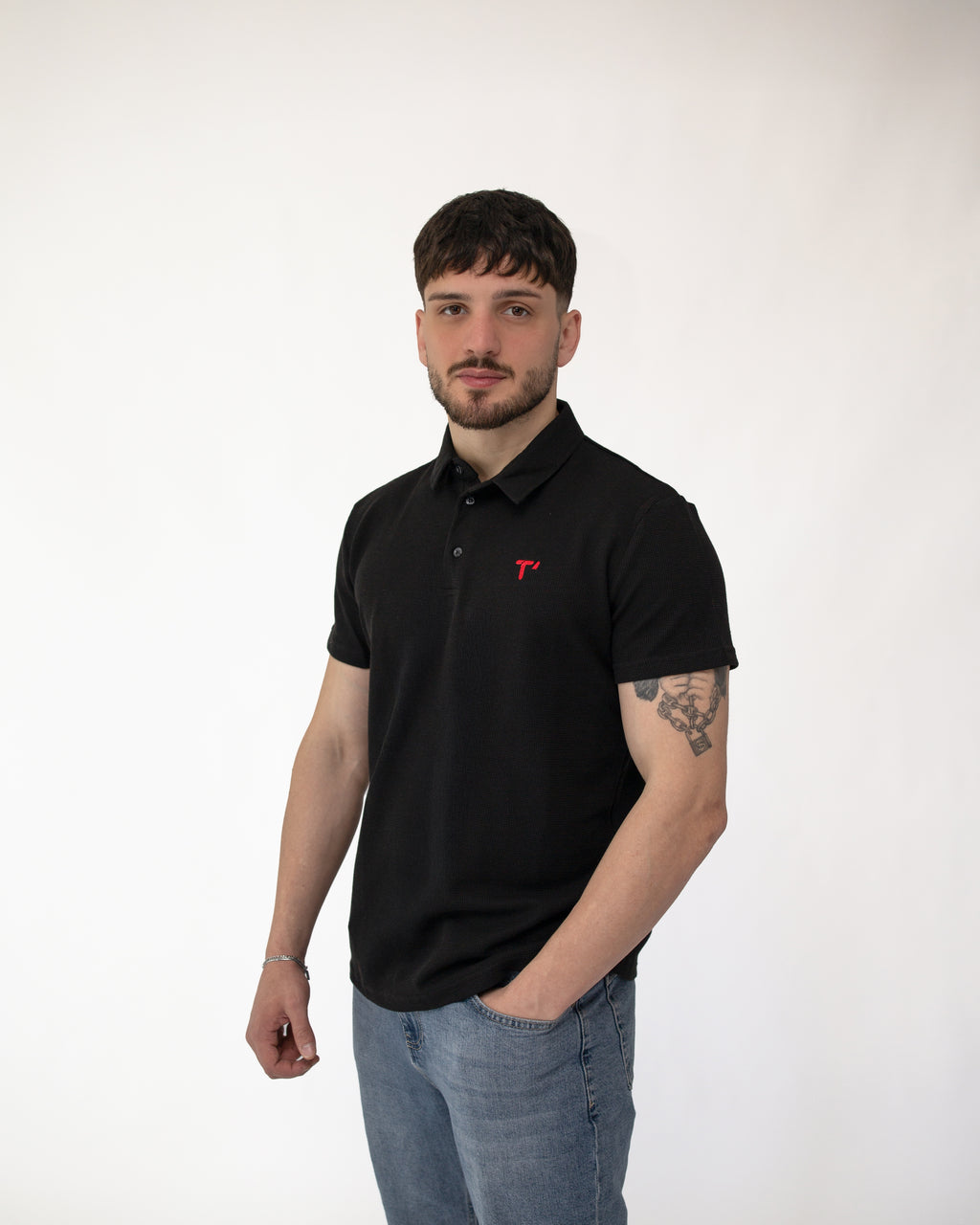 T’omves Siyah Polo Yaka T-Shirt