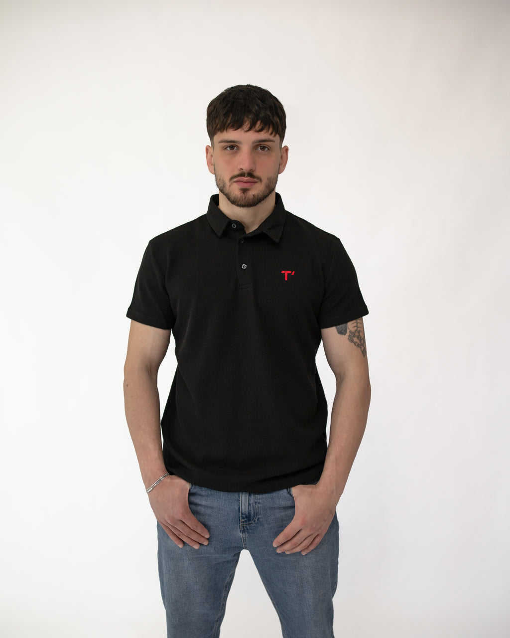 T’omves Siyah Polo Yaka T-Shirt