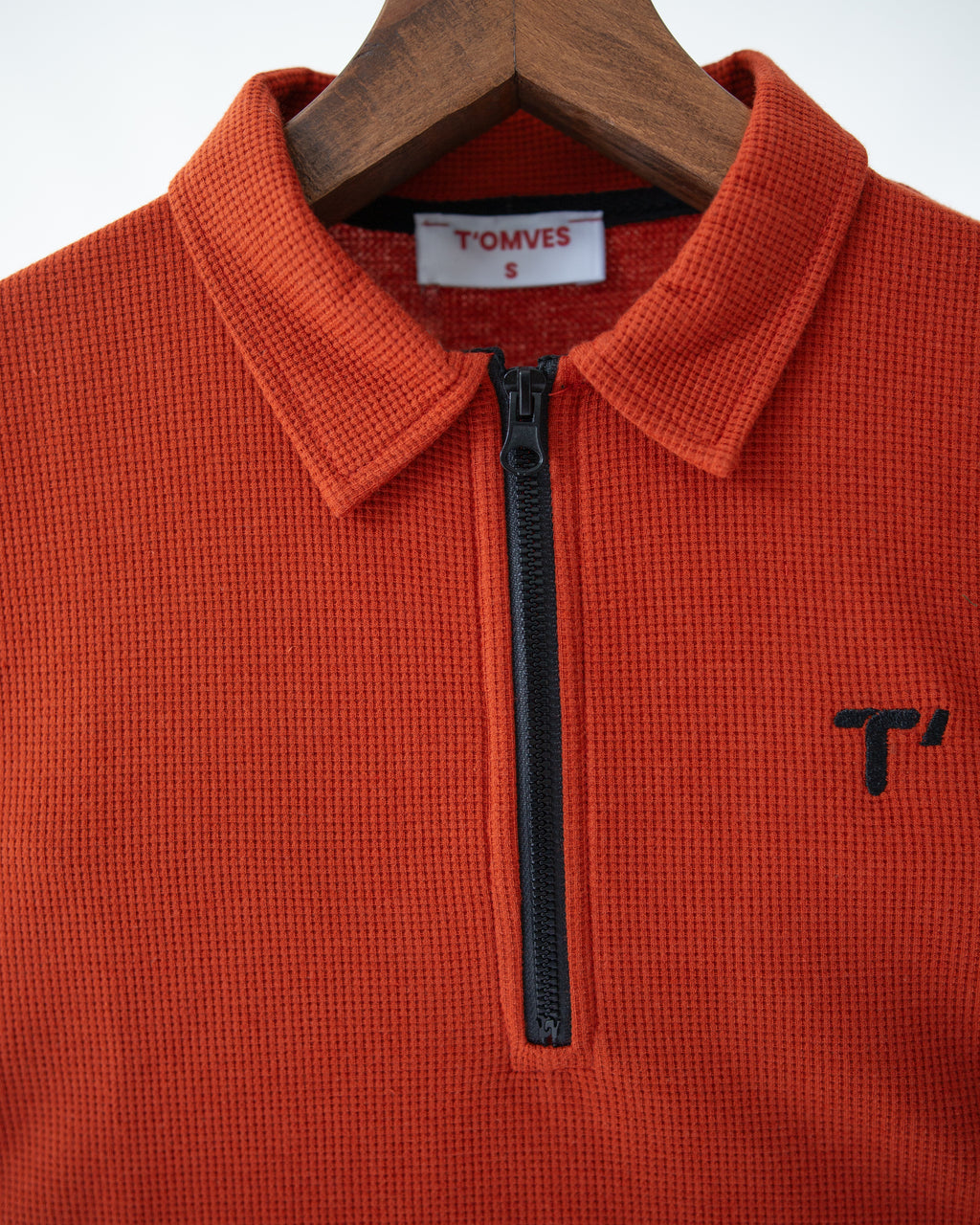 T’omves Kiremit Fermuarlı Polo Yaka T-Shirt