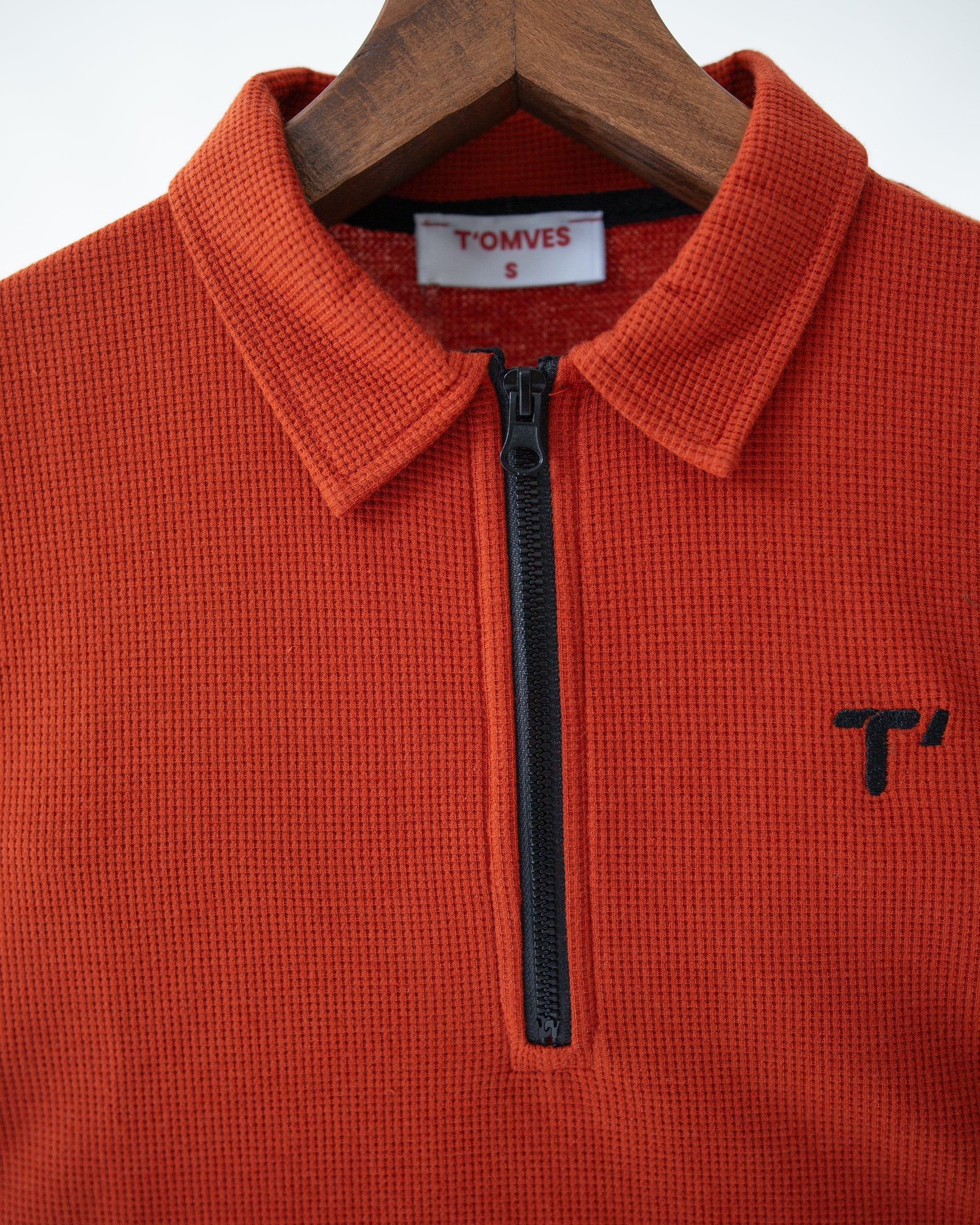 T’omves Kiremit Fermuarlı Polo Yaka T-Shirt