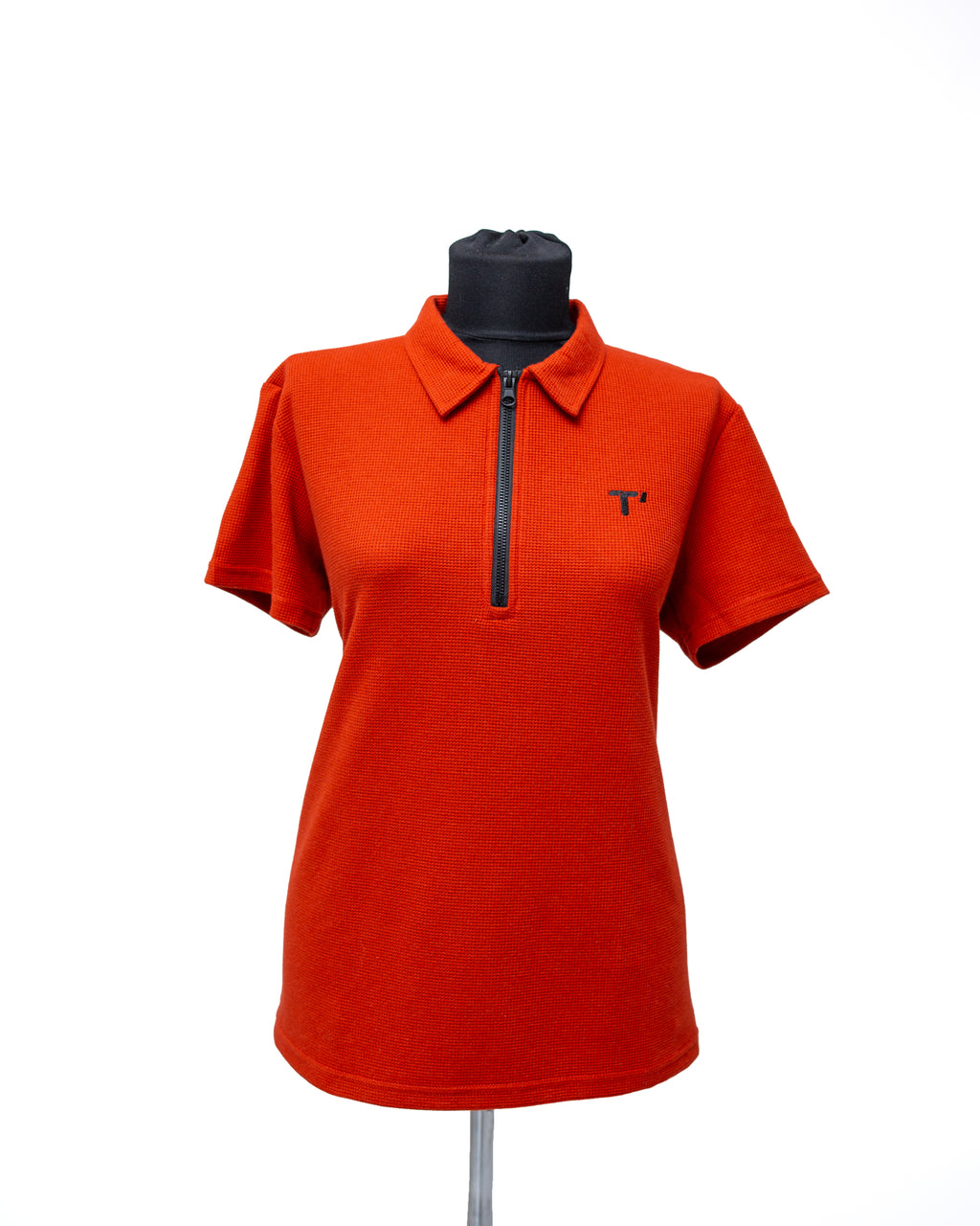 T'OMVES KİREMİT KADIN POLO YAKA FERMUARLI T-SHİRT