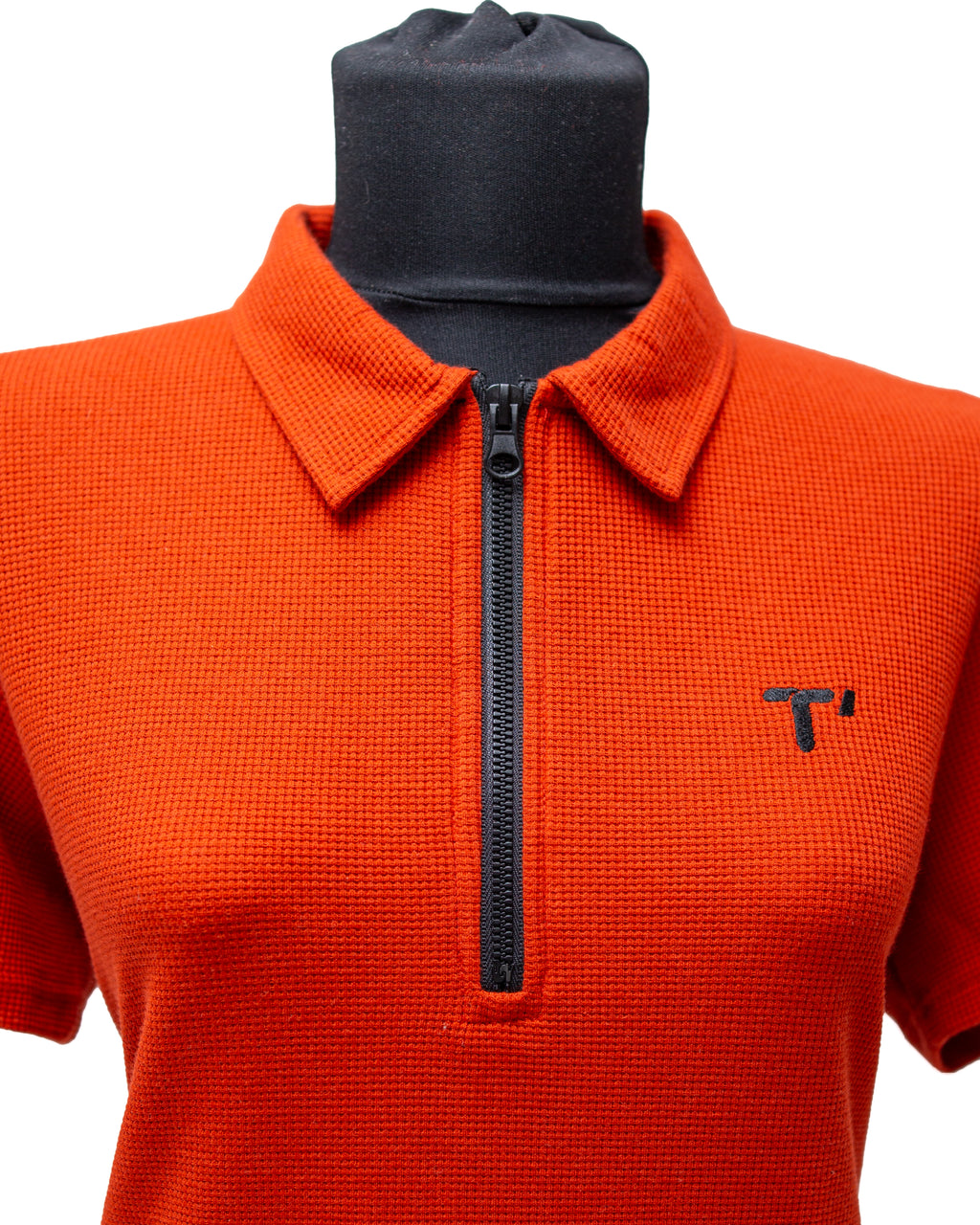 T'OMVES KİREMİT KADIN POLO YAKA FERMUARLI T-SHİRT