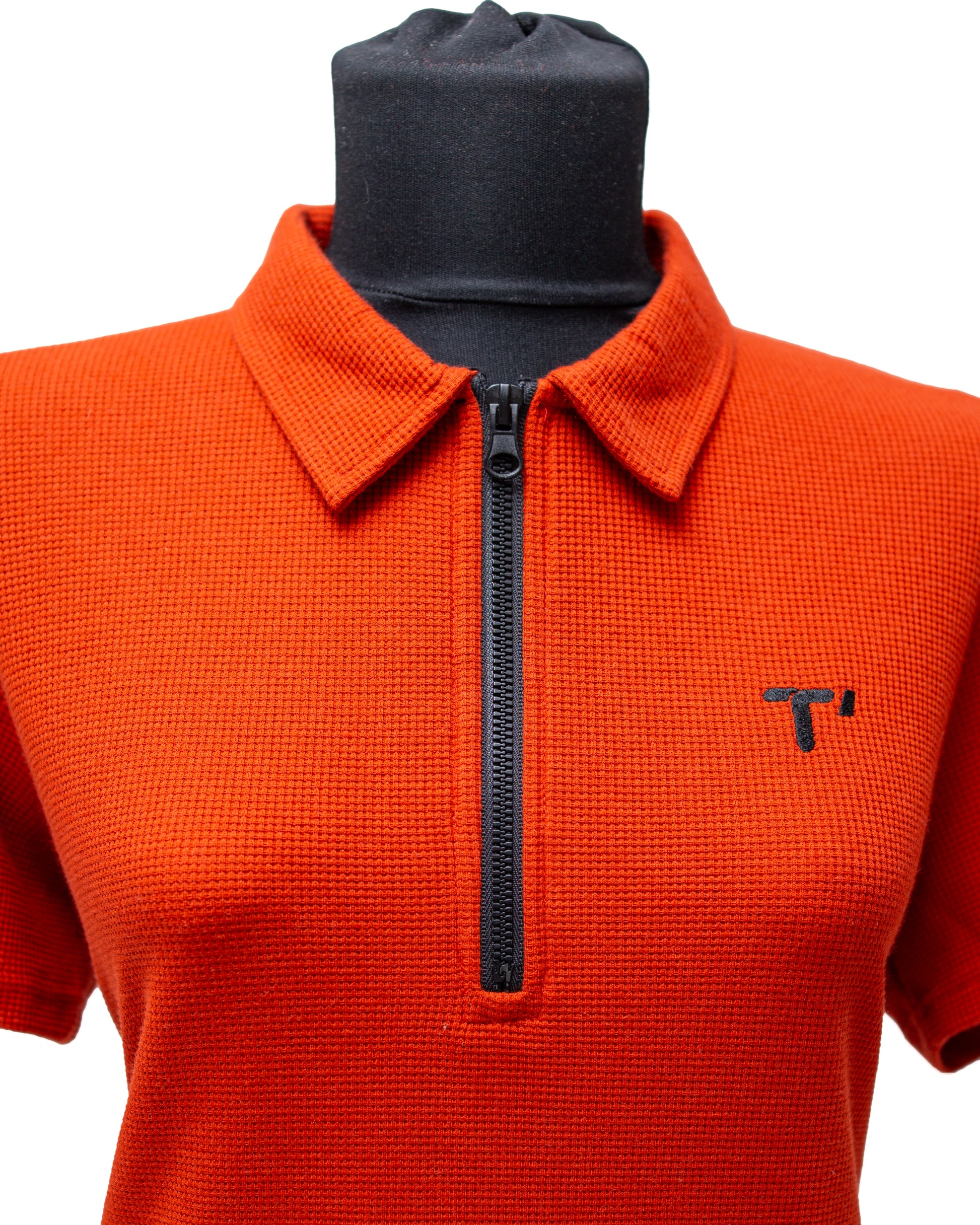 T'OMVES KİREMİT KADIN POLO YAKA FERMUARLI T-SHİRT