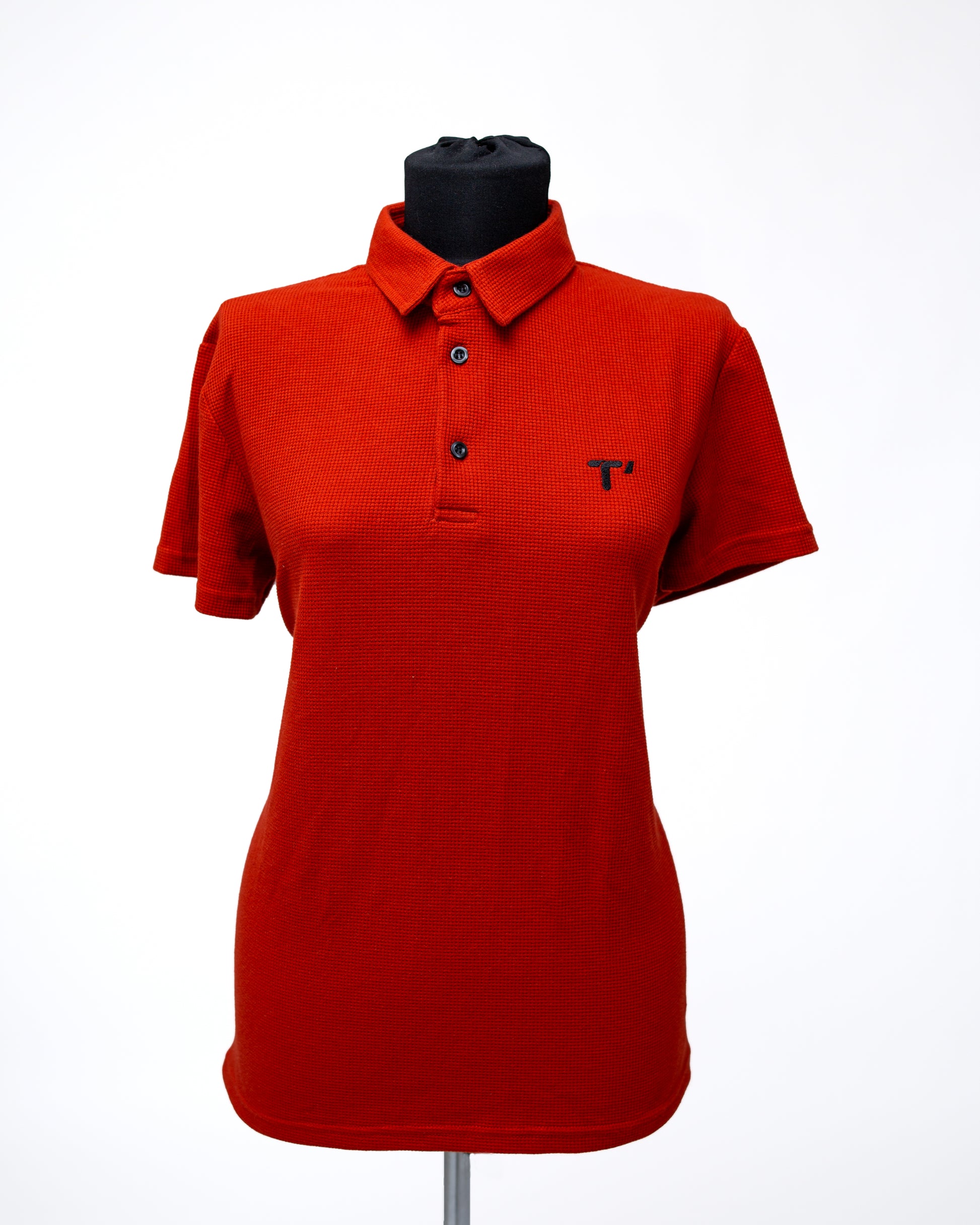 T’OMVES Kiremit Kadın Polo Yaka Düğmeli T-Shirt