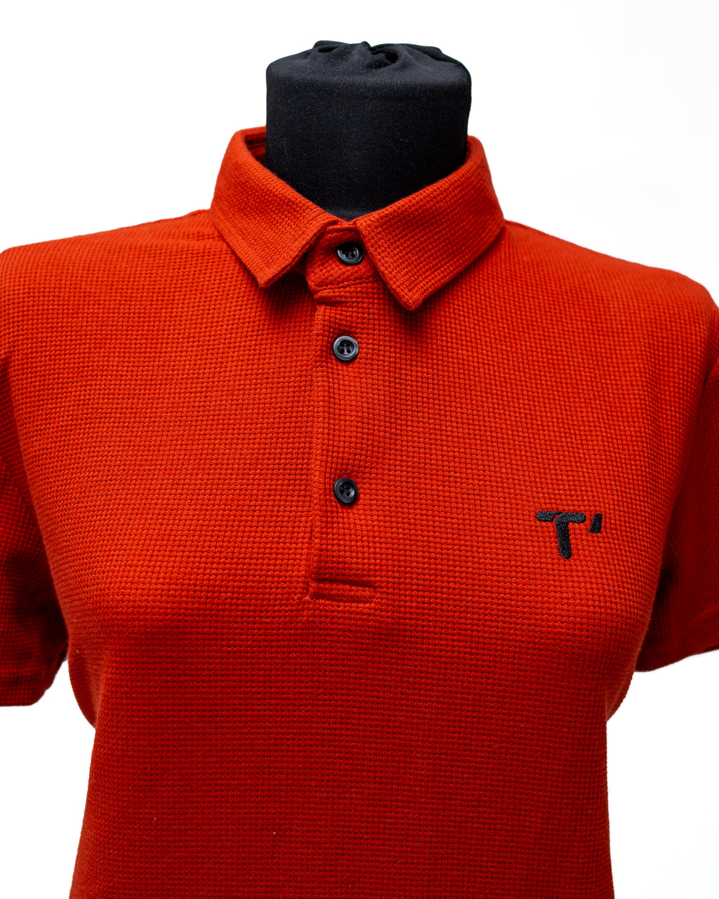 T’OMVES Kiremit Kadın Polo Yaka Düğmeli T-Shirt