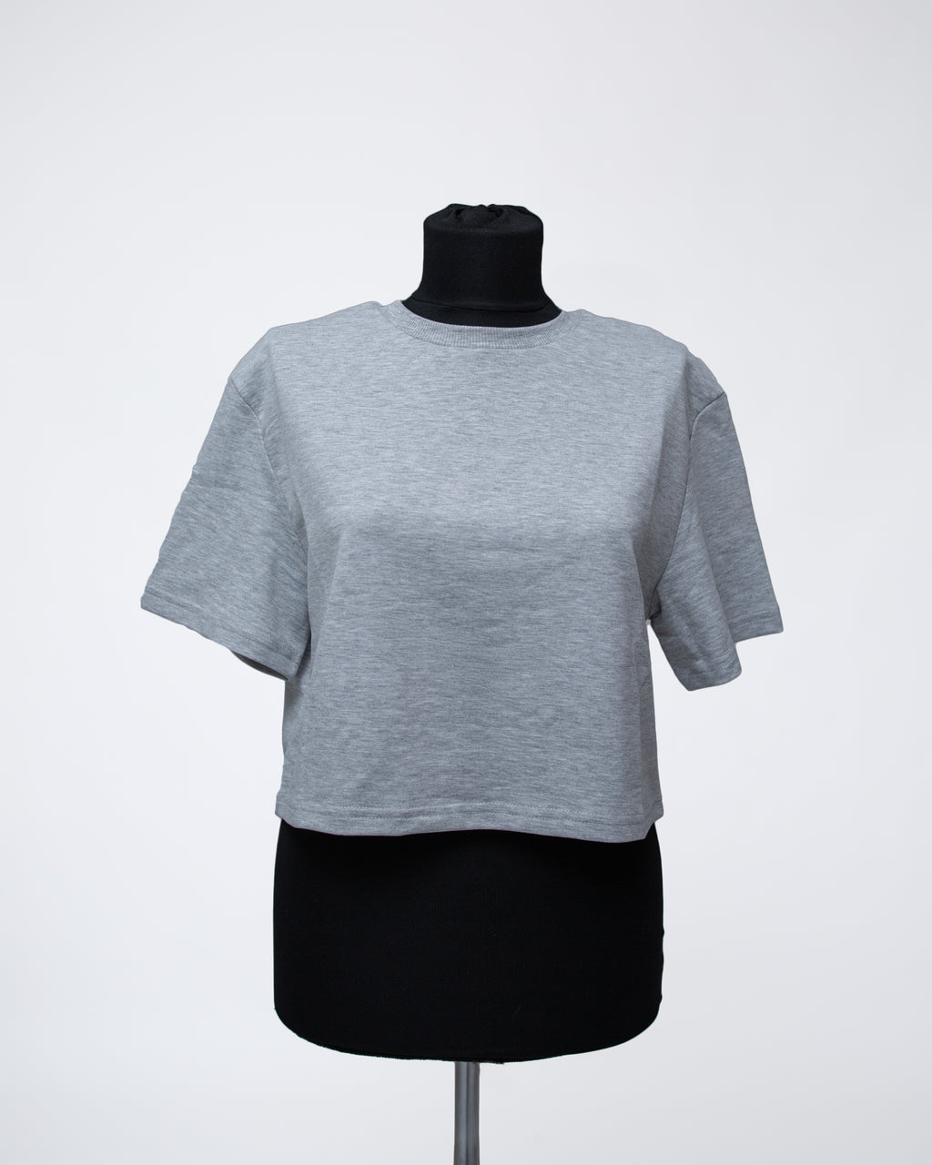 T'OMVES GRİ OVERSİZE CROP TSHİRT