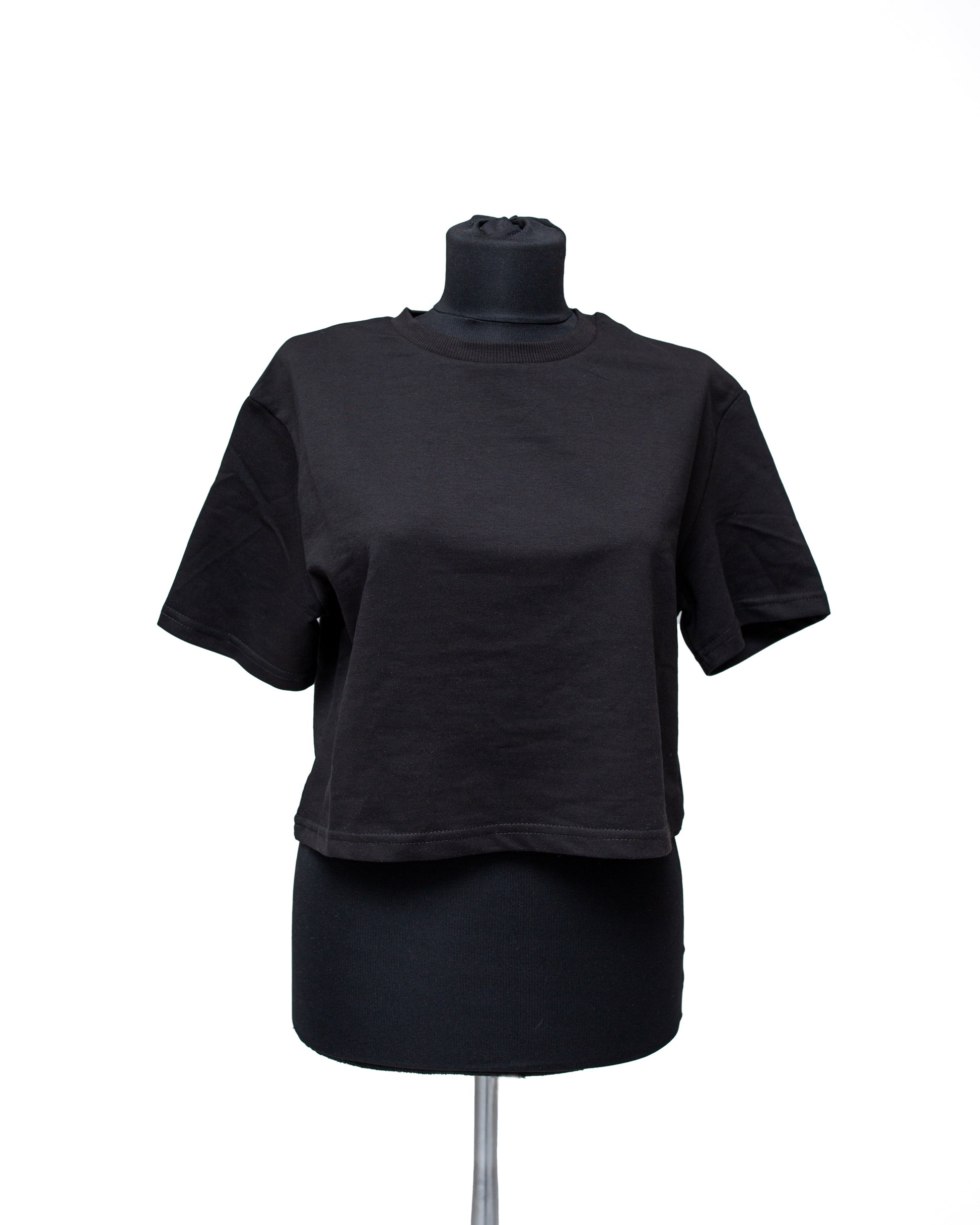 T’OMVES Siyah Oversize Crop T-Shirt